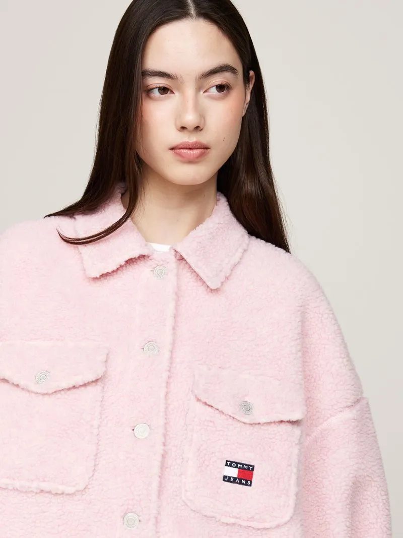 TOMMY JEANS Teddy badge overshirt ext